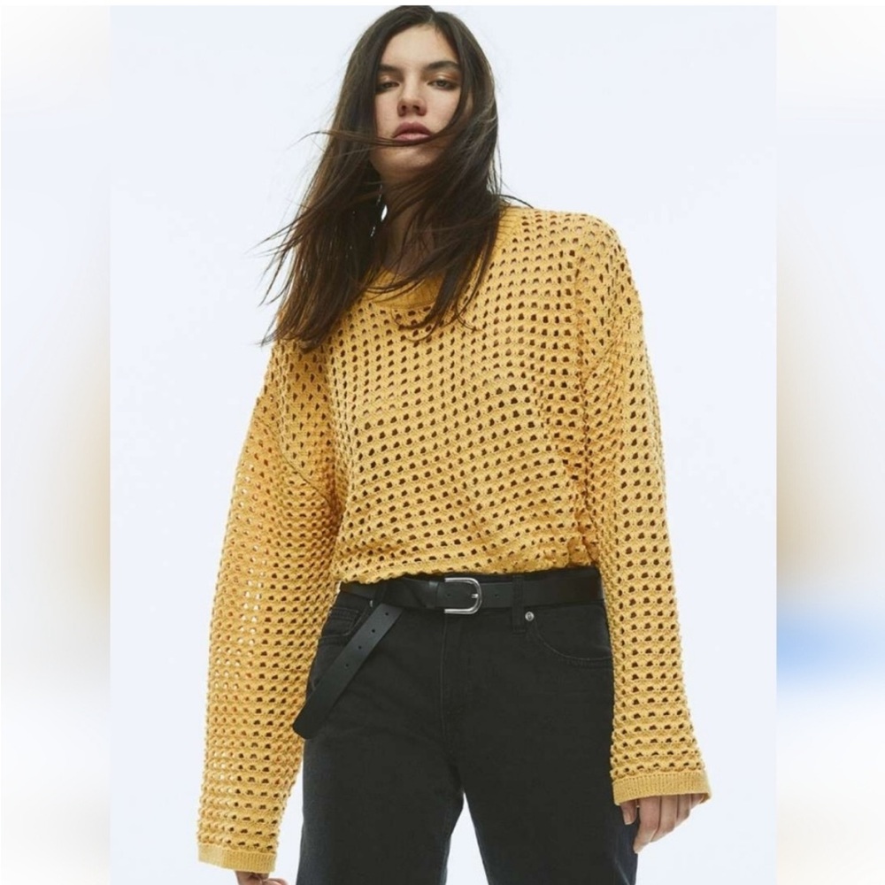 NEW H&M Yellow Cropped Sweater XS